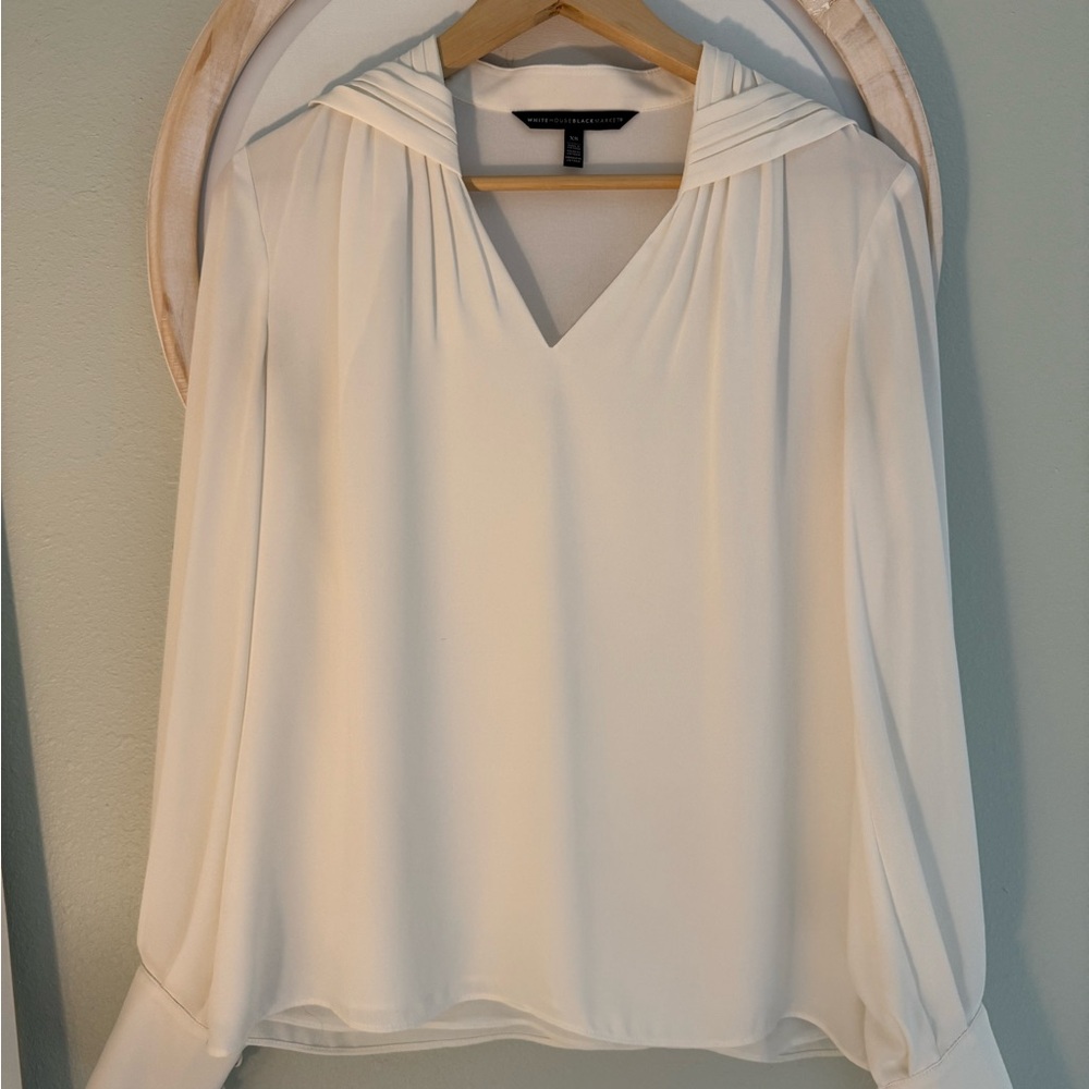 White House Black Market Cream Blouse